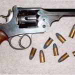 Webley, W.G. 1896 Army Model, Calibre .455/.476. Several models of this type seem to have been popular. This one has been furnished with after market stocks.